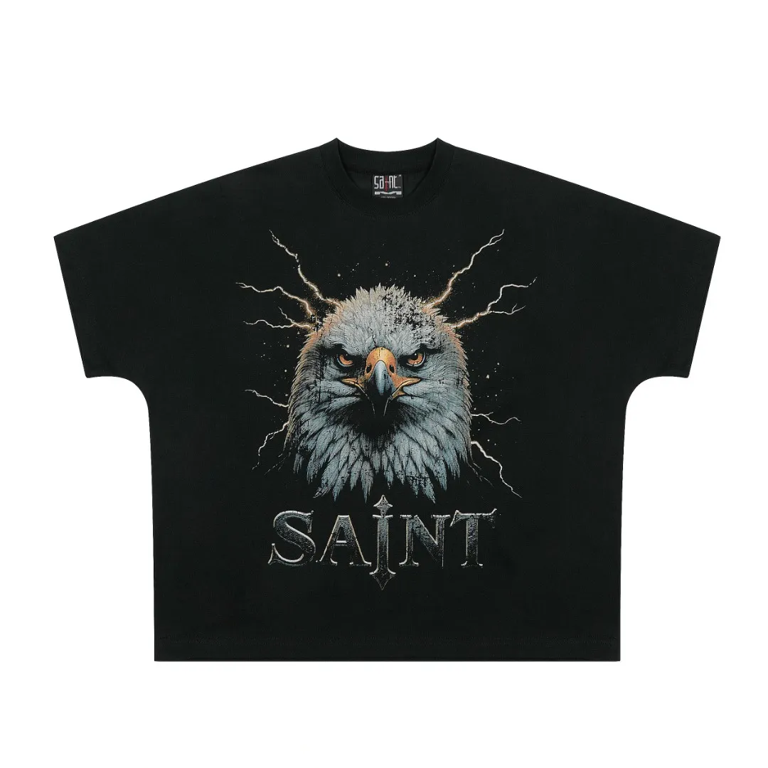SAINT vintage US trendy special version one-piece short-sleeved T-shirt Wholesale price: 118 Size: M L XL Style number: 2151 Color: black